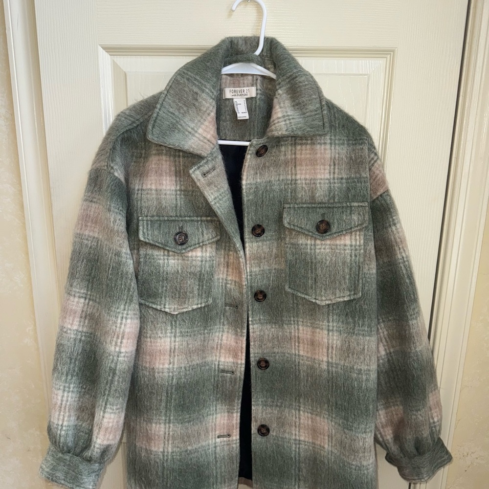 Plaid Button-Up Jacket